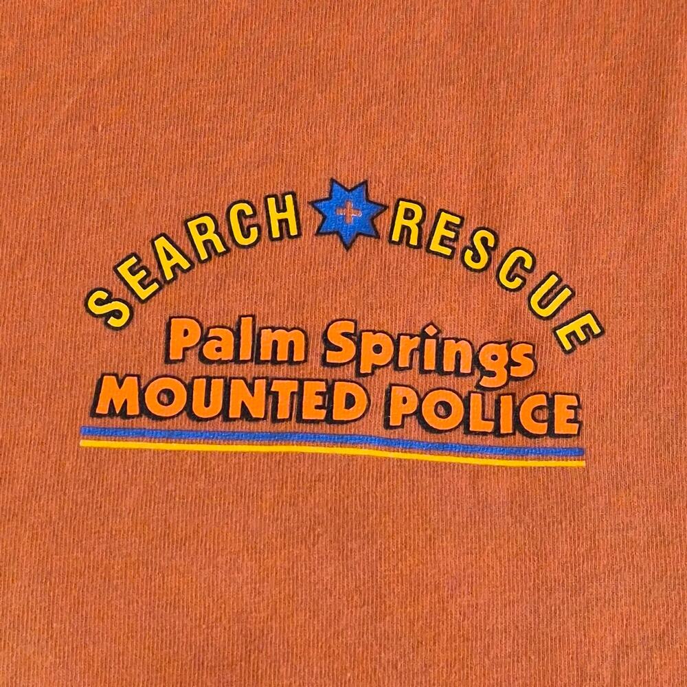 Palm Springs Mounted Police Search Rescue Tee 2XL Orange - Picture 2 of 8